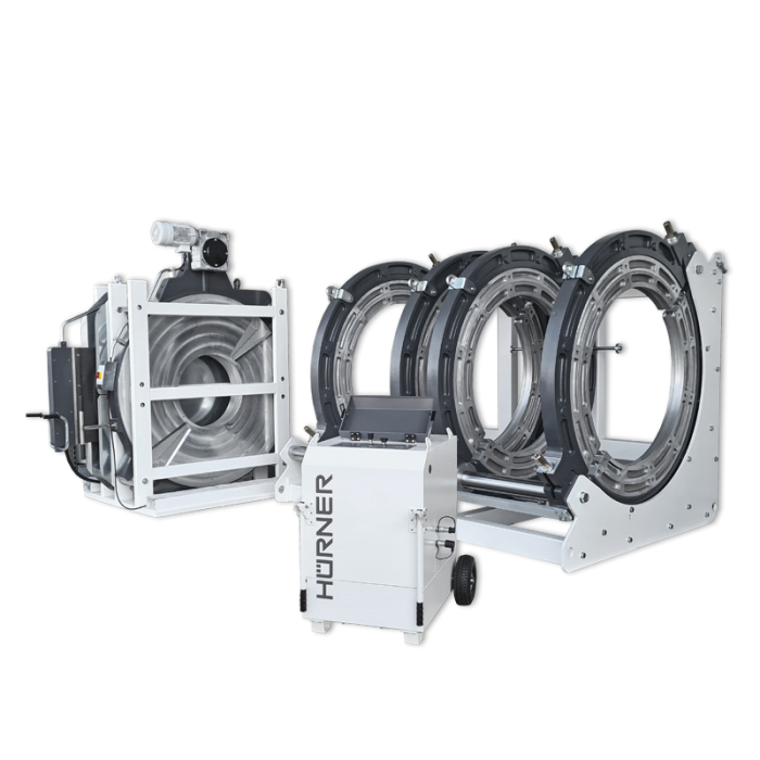 HÜRNER 1400 WeldControl 2.0 félautomata jegyzőkönyvezős tompahegesztőgép teljes befogósorozattal 800-1400